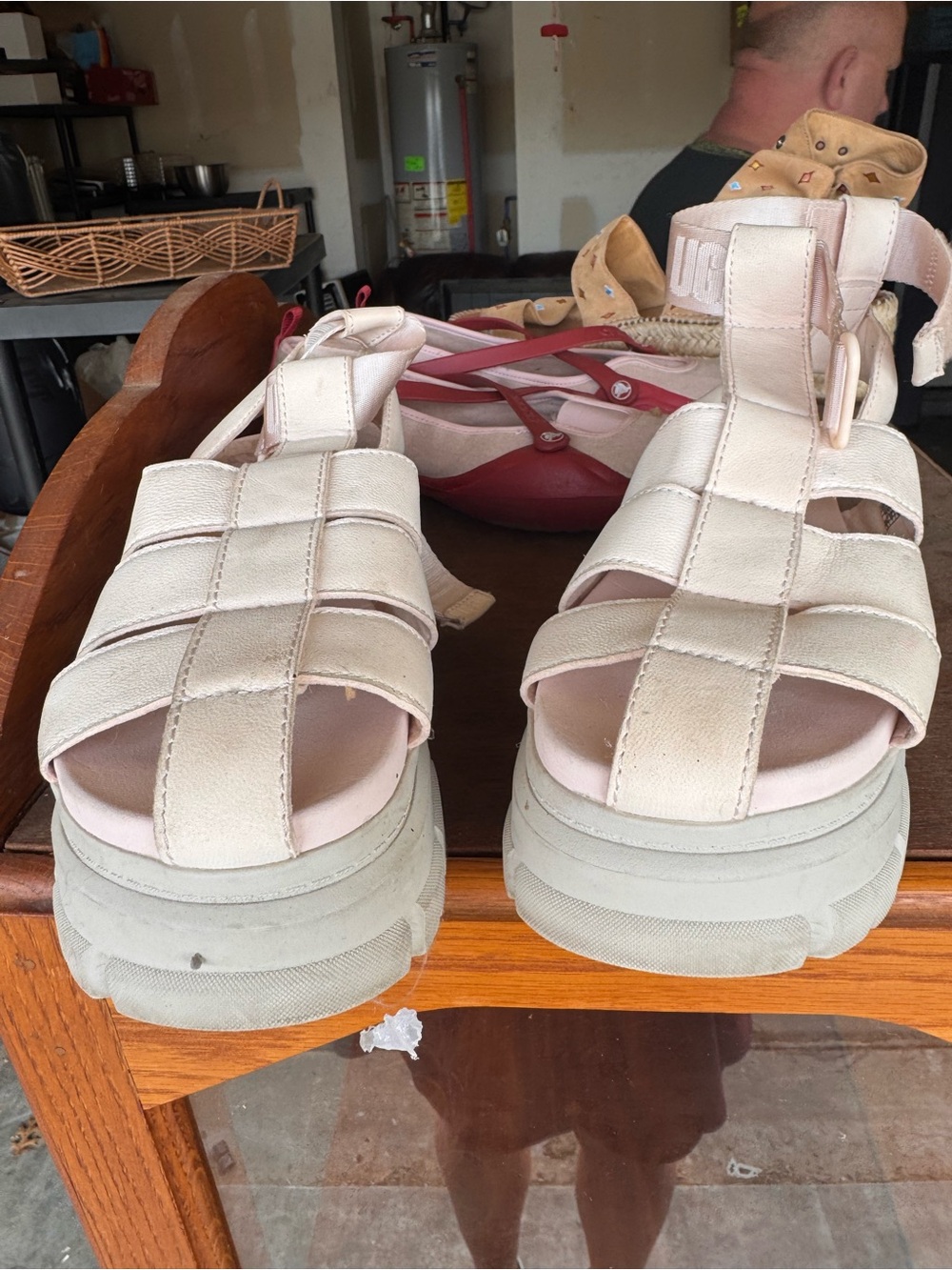 UGG Women's pink Woven Platform Sandals